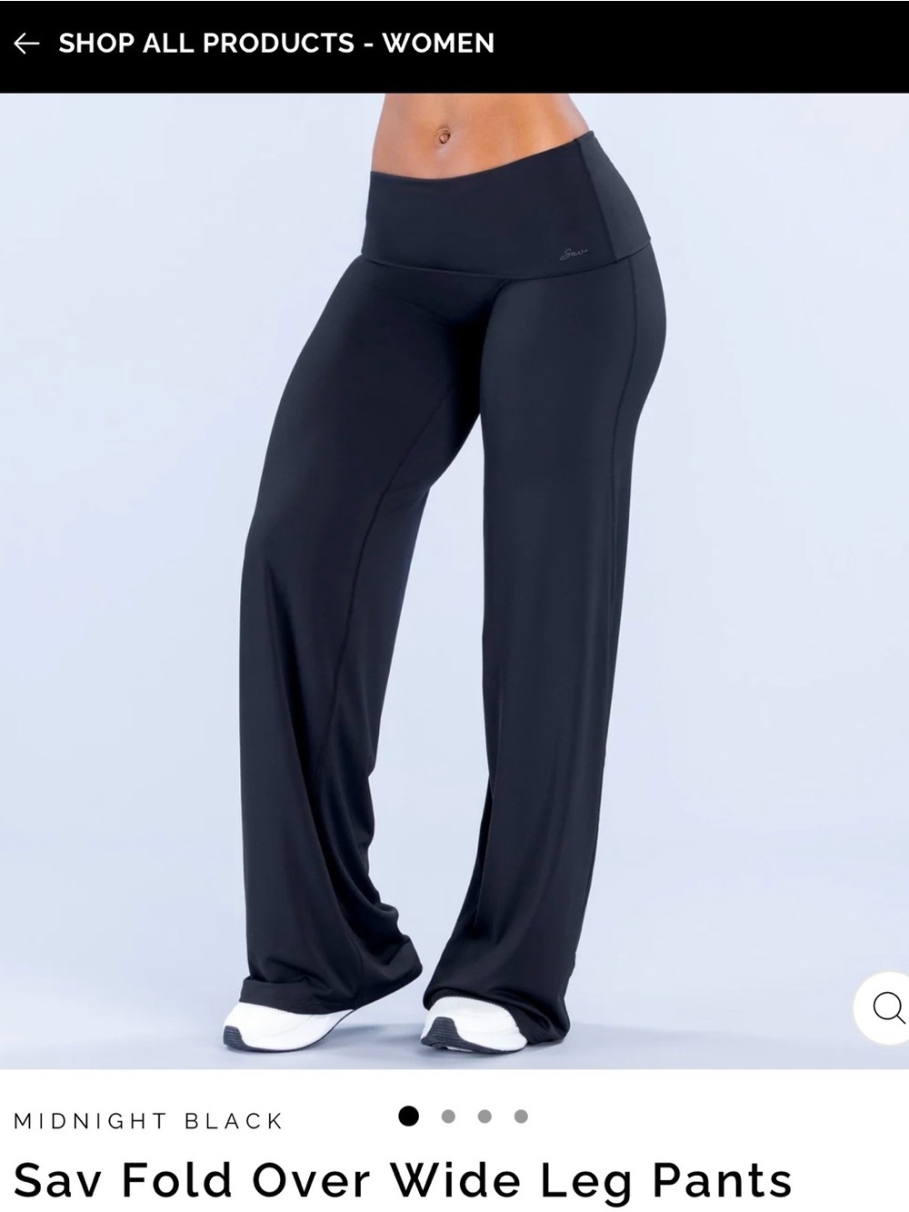 Sav Fold-Over Wide Leg Pants - Black
